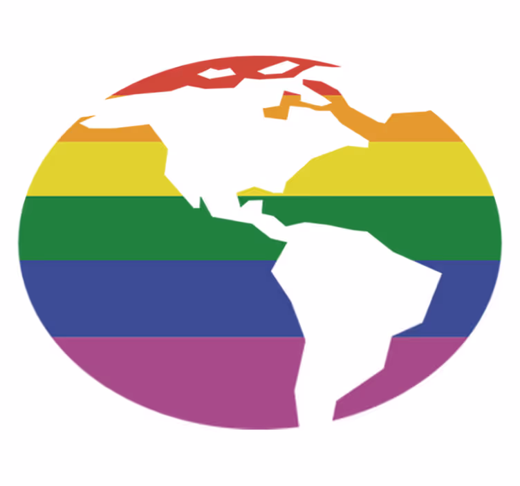 Tapis vinyle carte du monde adhésif gay - TenStickers