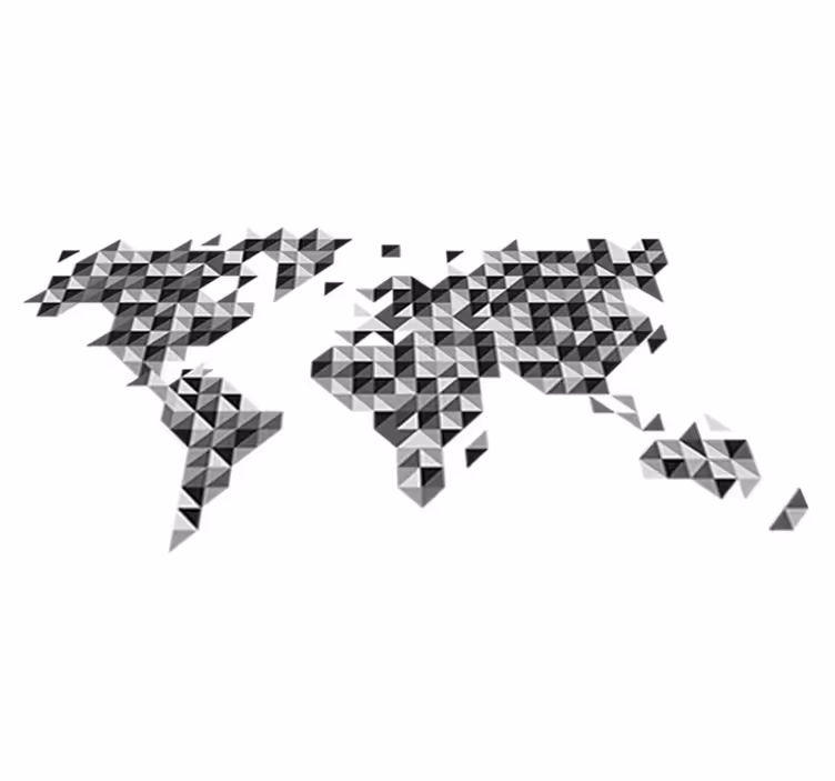 Tapis vinyle carte du monde en nuances de gris - TenStickers