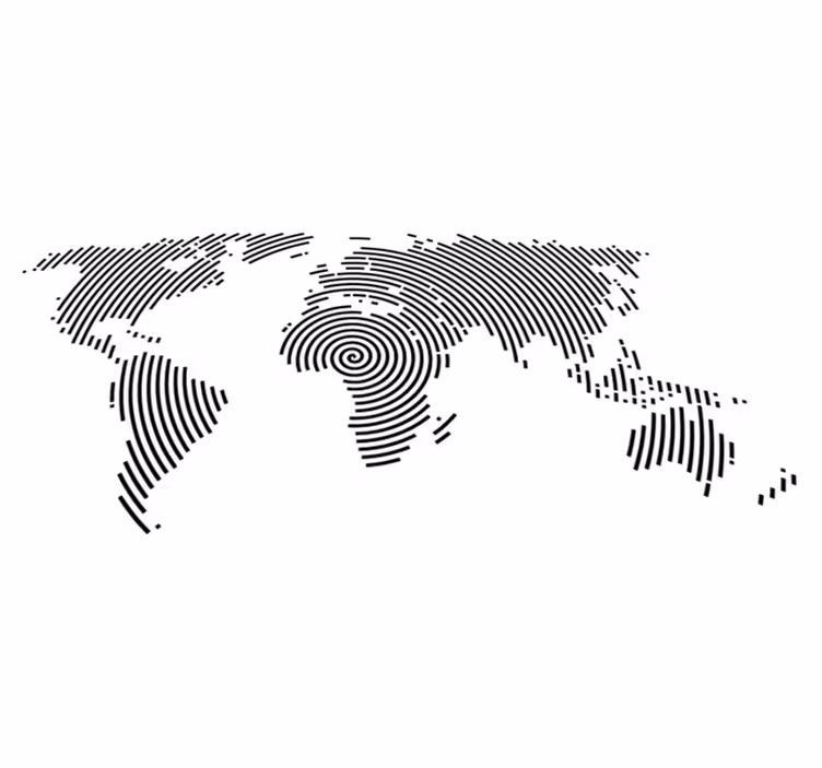Tapis vinyle carte du monde moderne - TenStickers
