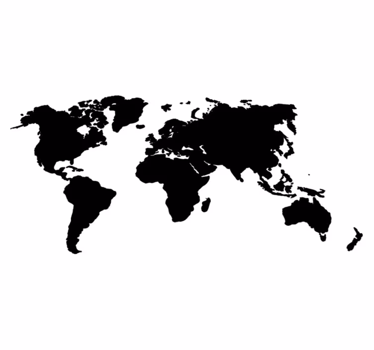 Tapis vinyle carte du monde monochrome - TenStickers