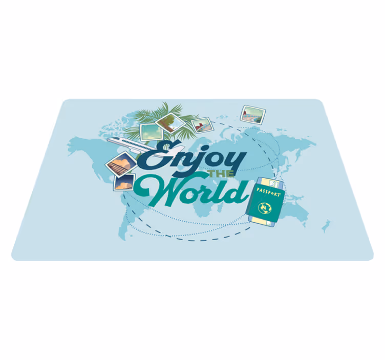 Tapis vinyle carte du monde profitez de la carte du monde - TenStickers
