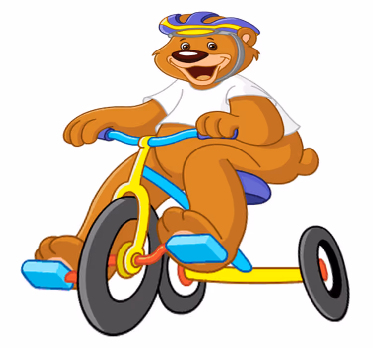 Tapis vinyle pour enfants ours cycliste - TenStickers