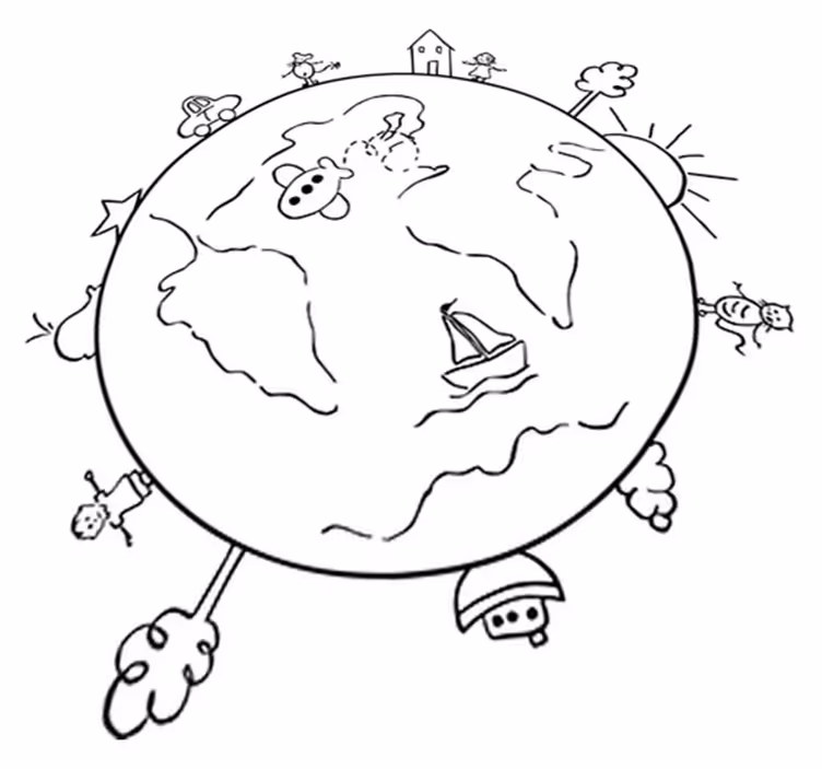 Tapis vinyle pour enfants décoratif globe voyage - TenStickers