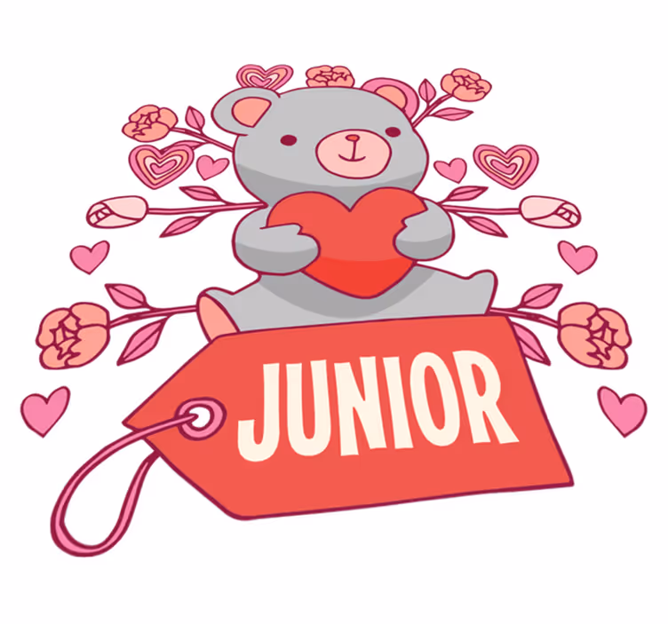 Tapis vinyle pour enfants ours cœur et prénom - TenStickers