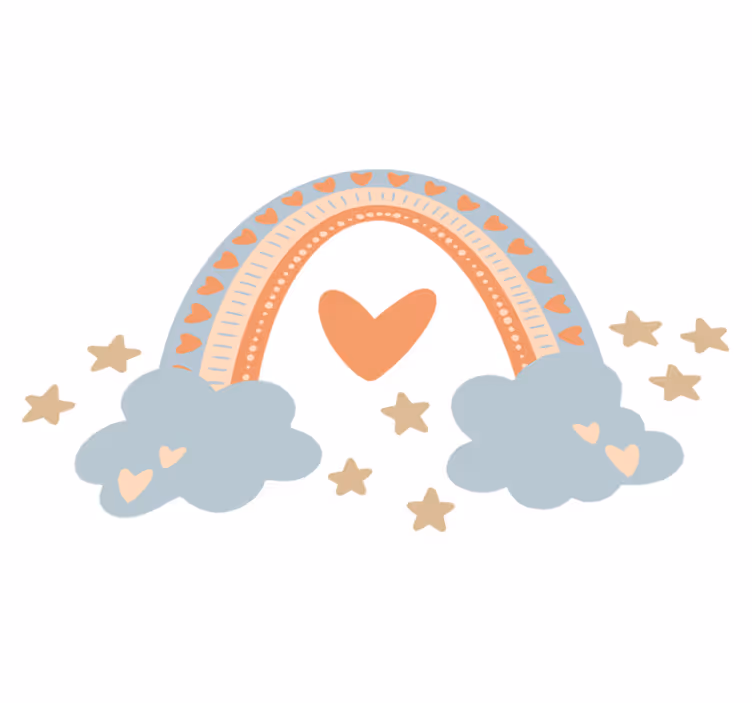 Tapis vinyle pour enfants arc-en-ciel pastel - TenStickers