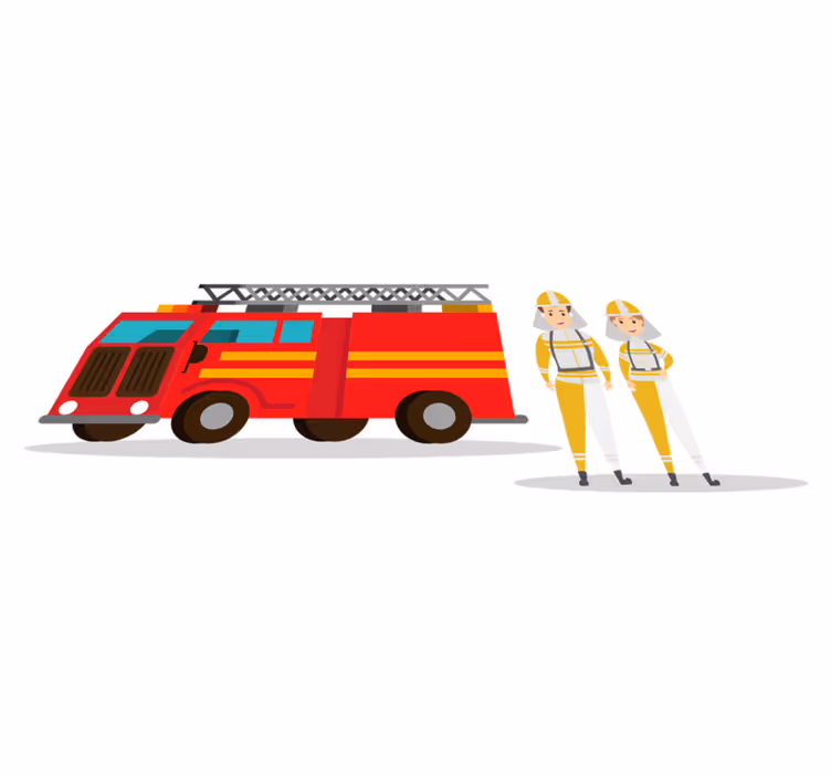 Tapis vinyle pour enfants voiture pompier homme femme - TenStickers