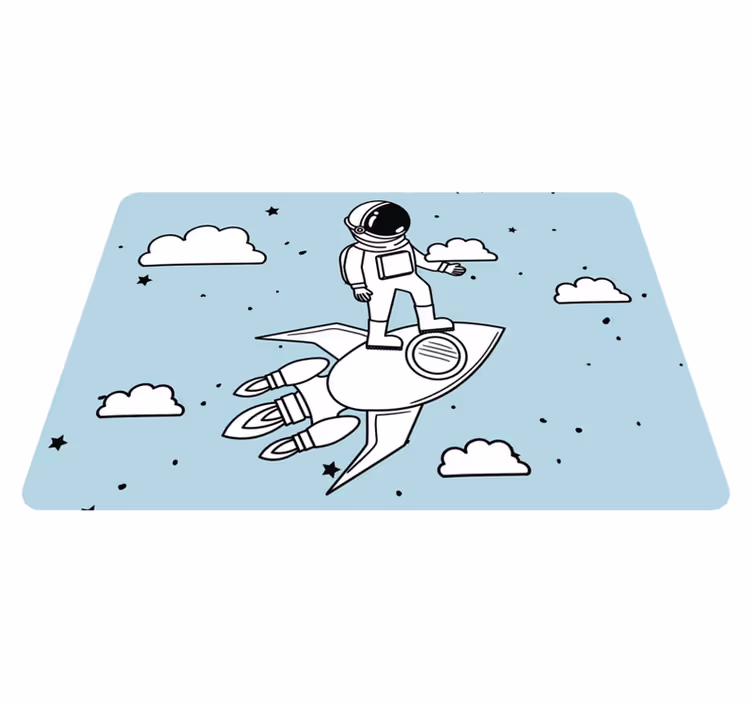 Tapis vinyle pour enfants astronaute et étoiles - TenStickers
