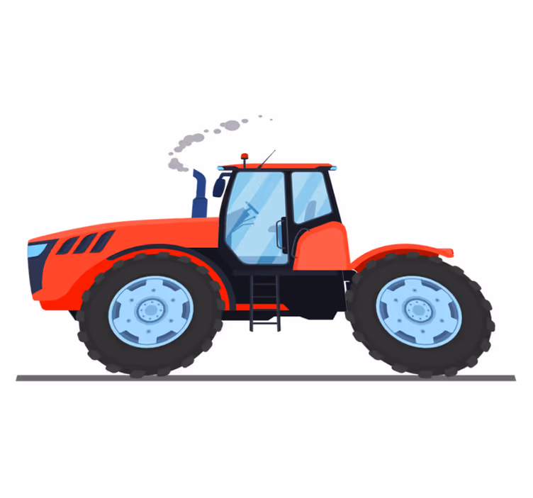 Tapis vinyle pour enfants tracteur rouge neuf - TenStickers
