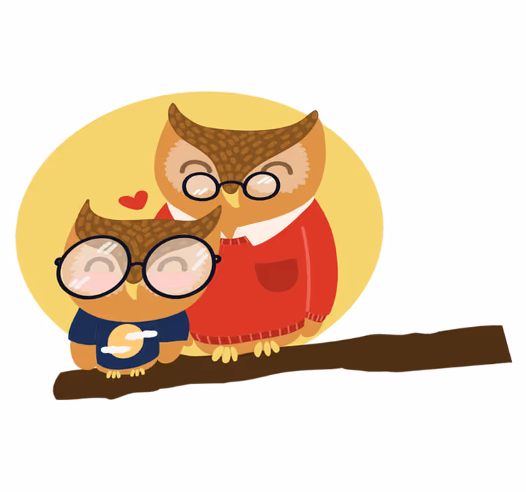 Tapis vinyle pour enfants hibou père et fils - TenStickers