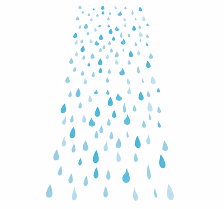 Tapis vinyle salle de bain gouttes d'eau aquarelle bleues - TenStickers