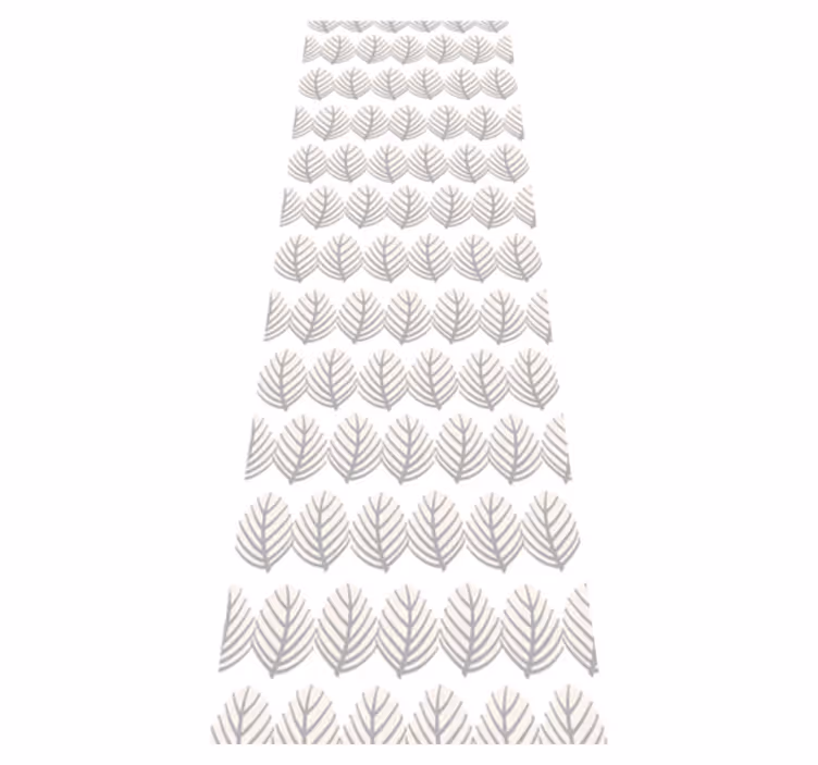 Tapis vinyle salle de bain motif feuilles grises - TenStickers