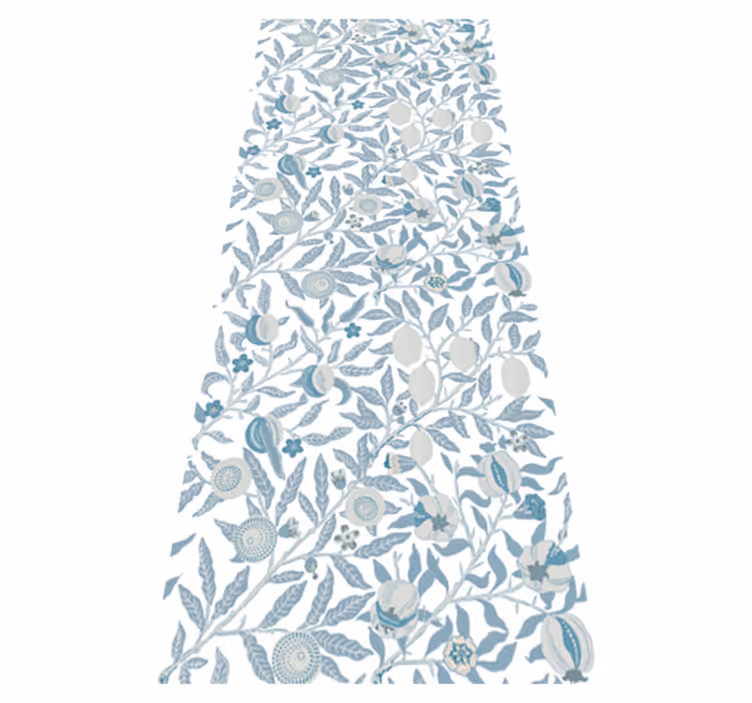 Tapis vinyle salle de bain fleurs bleues style victorien - TenStickers