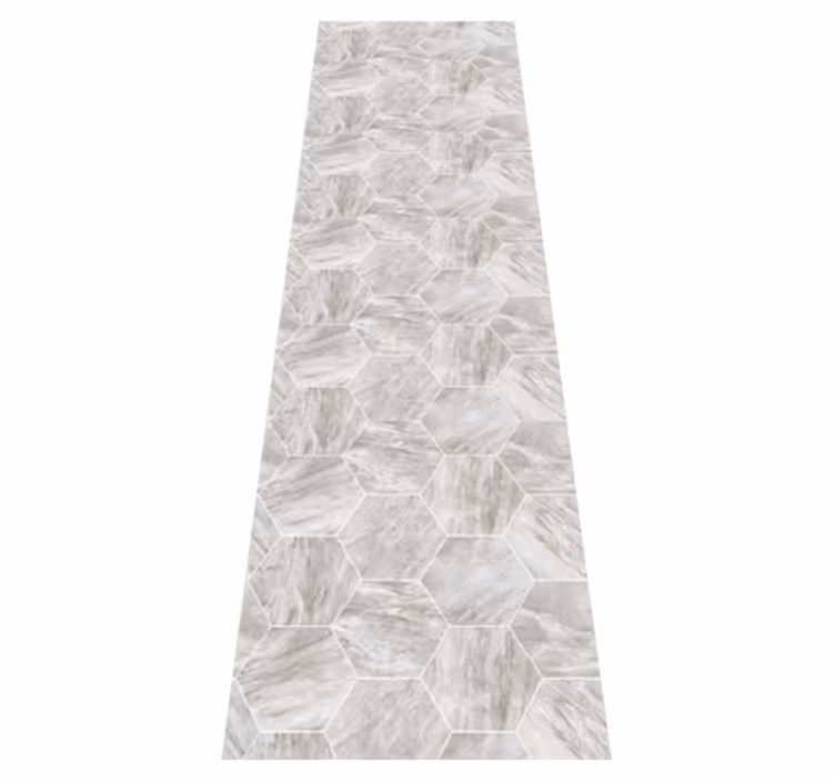 Tapis vinyle salle de bain motif hexagonal marbre doré - TenStickers