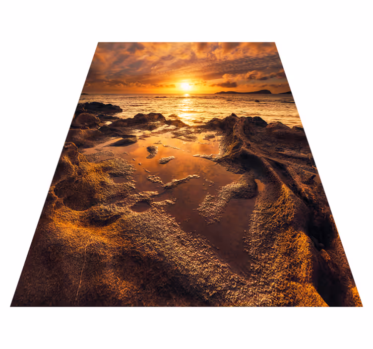 Tapis vinyle salle de bain paysage de coucher nuageux - TenStickers