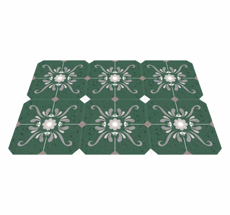 Tapis vinyle salle de bain carreaux anciens - TenStickers