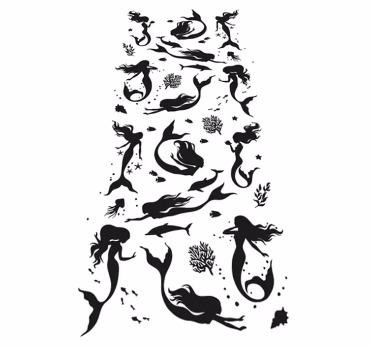 Tapis vinyle salle de bain sirènes - TenStickers