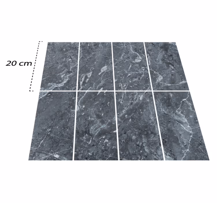 Tapis vinyle salle de bain carreaux marbre gris - TenStickers
