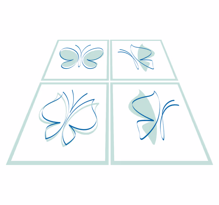 Tapis vinyle salle de bain motifs de papillons silhouette - TenStickers