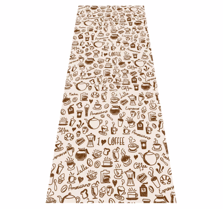 Tapis vinyle cuisine dessins de café - TenStickers