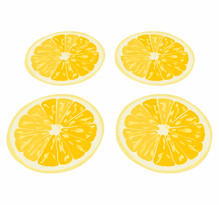 Tapis vinyle cuisine autocollants citrons tranchés - TenStickers