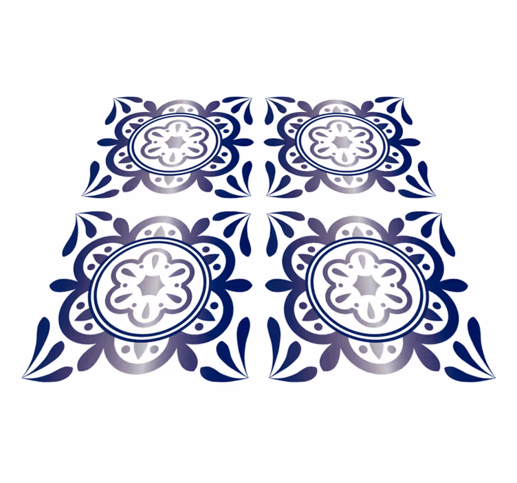 Tapis vinyle cuisine carreaux espagnols bleu antique - TenStickers