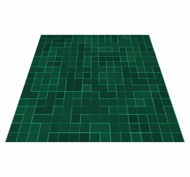 Tapis vinyle cuisine mosaïque verte abstraite - TenStickers