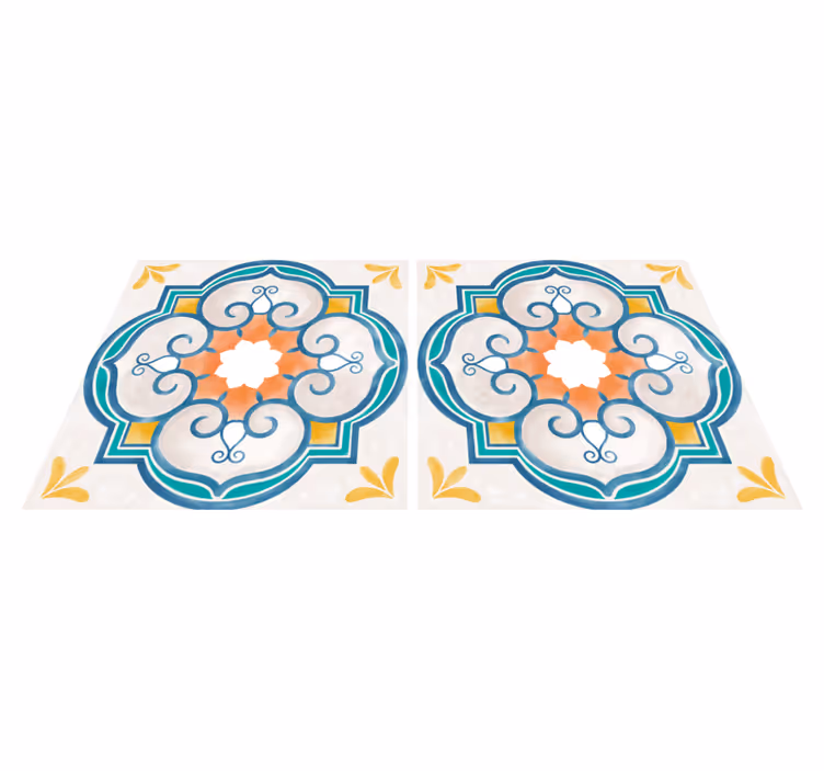 Tapis vinyle cuisine motifs similaires en ciment - TenStickers