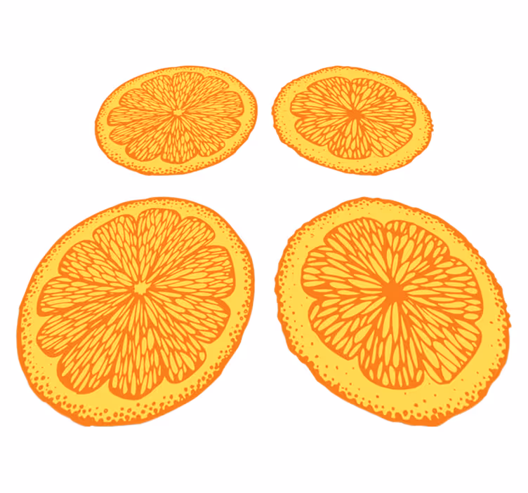 Tapis vinyle cuisine motif orange dessiné à la main - TenStickers