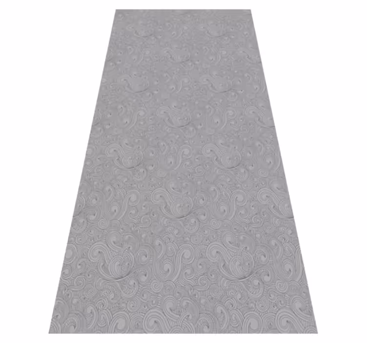 Tapis vinyle cuisine motif floral tons gris - TenStickers