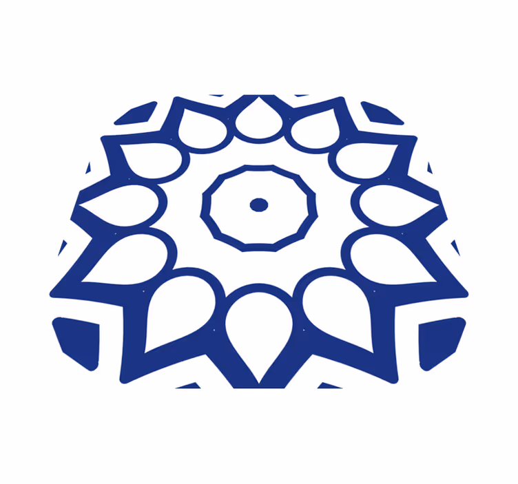 Tapis vinyle cuisine fleurs mandala bleu delft - TenStickers