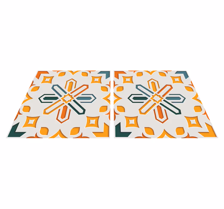 Tapis vinyle cuisine carreaux de ciment encaustiques - TenStickers