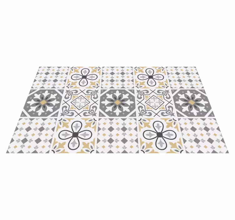 Tapis vinyle cuisine carreaux de ciment amiaz - TenStickers