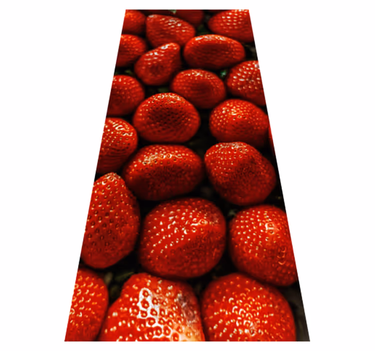 Tapis vinyle cuisine fraises - TenStickers