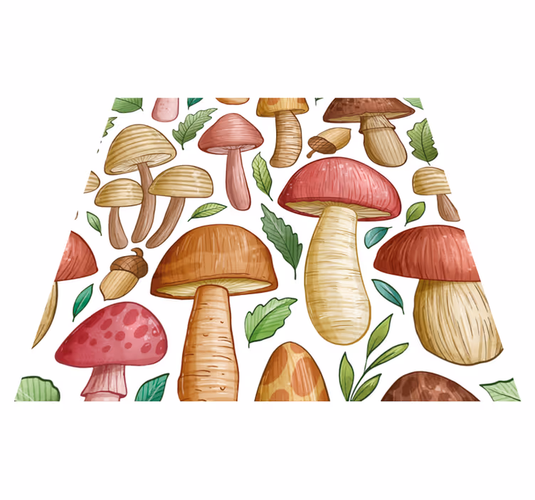 Tapis vinyle cuisine collection de champignons variés - TenStickers