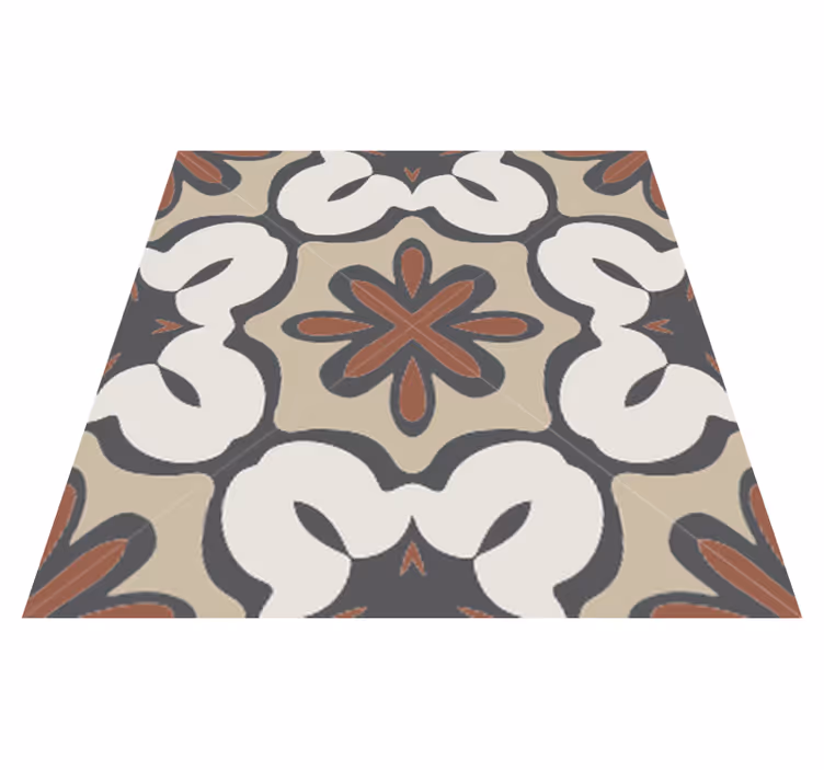 Tapis vinyle cuisine style gracia marron hydraulique - TenStickers