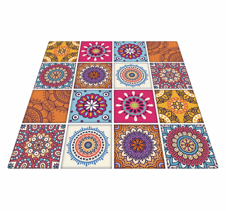 Tapis vinyle cuisine motifs mandala - TenStickers