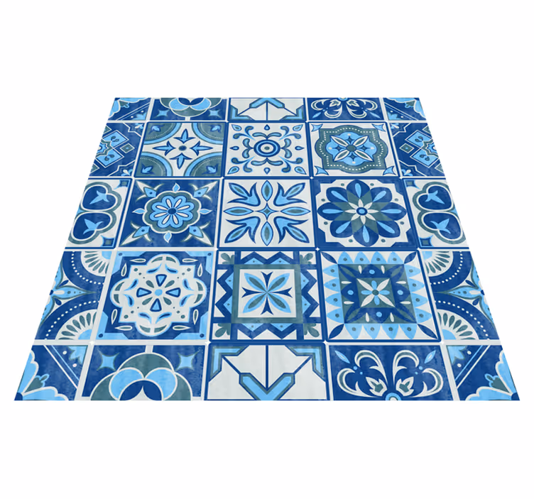 Tapis vinyle cuisine autocollant carreaux talavera - TenStickers