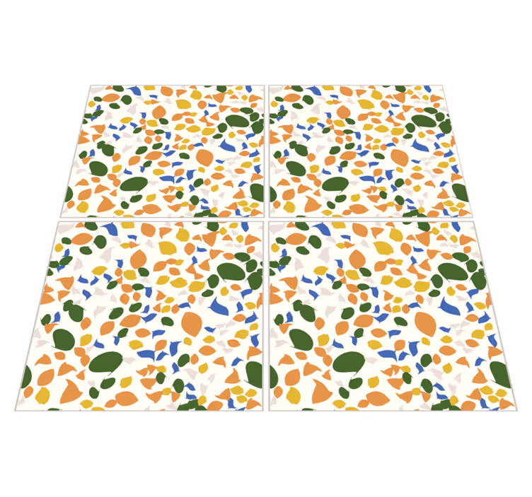 Tapis vinyle cuisine effet carrelage terrazo - TenStickers
