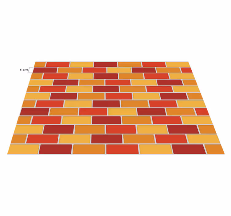 Tapis vinyle cuisine briques aux couleurs chaudes - TenStickers