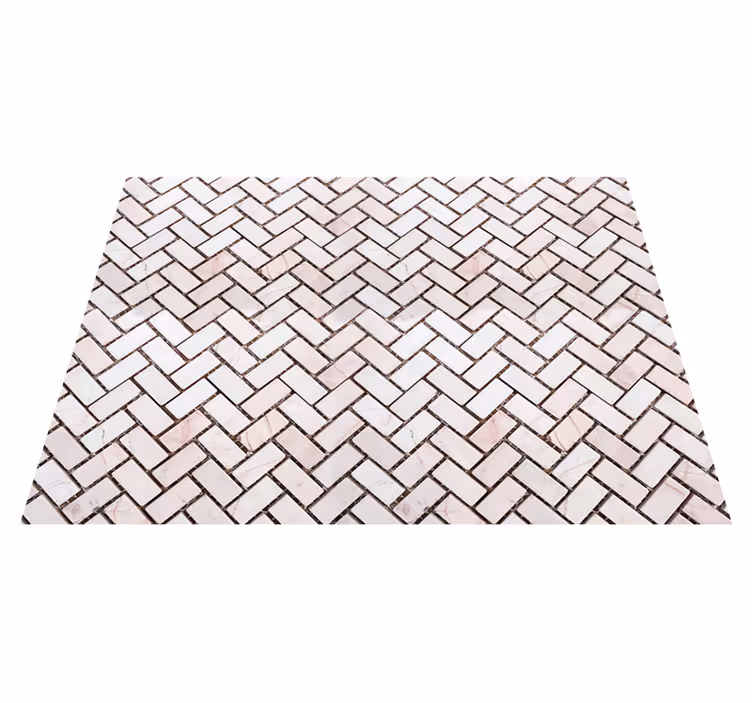 Tapis vinyle cuisine carreaux marbre en chevron - TenStickers