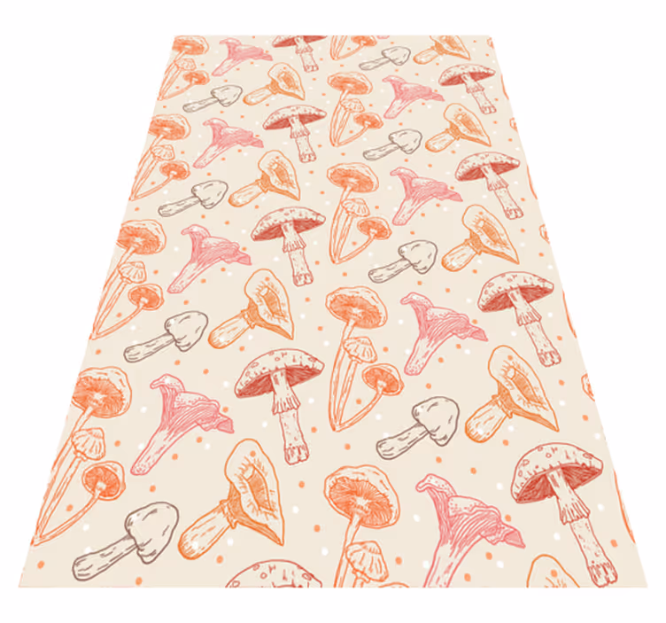 Tapis vinyle cuisine champignons aquarelle - TenStickers