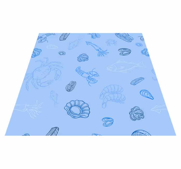Tapis vinyle cuisine motif fruits de mer - TenStickers