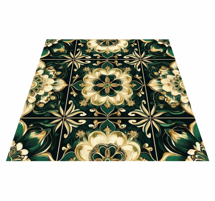 Tapis vinyle cuisine carreaux mosaïques botaniques - TenStickers