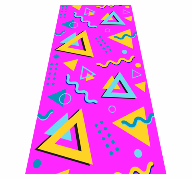 Tapis vinyle chambre formes géométriques rétro 80 - TenStickers