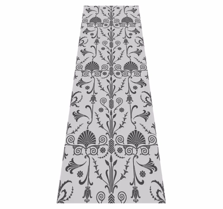 Tapis vinyle chambre motif floral gris provincial - TenStickers