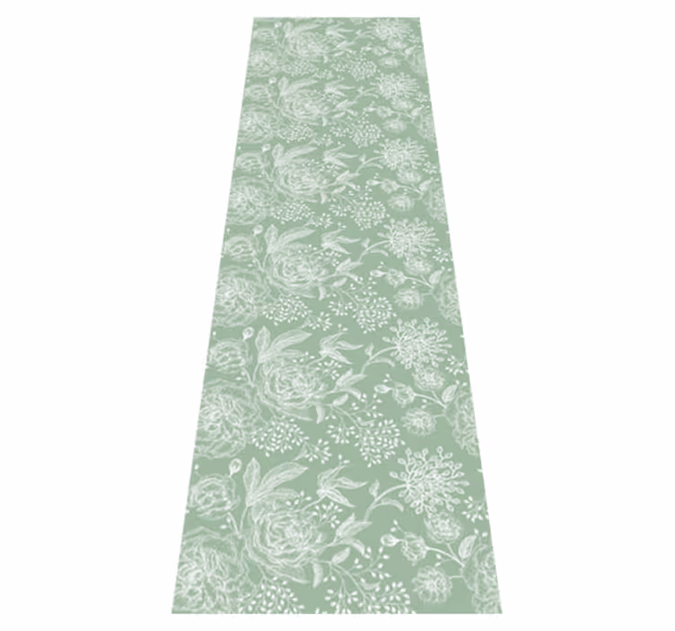 Tapis vinyle chambre style floral vert grandmillenial - TenStickers