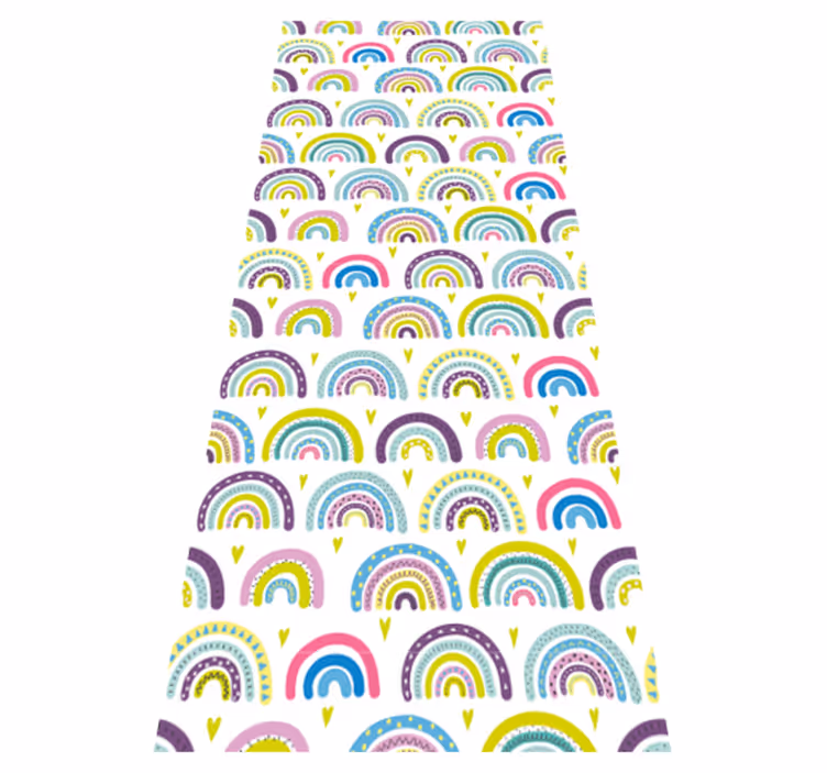 Tapis vinyle chambre motif arc-en-ciel coloré abstrait - TenStickers