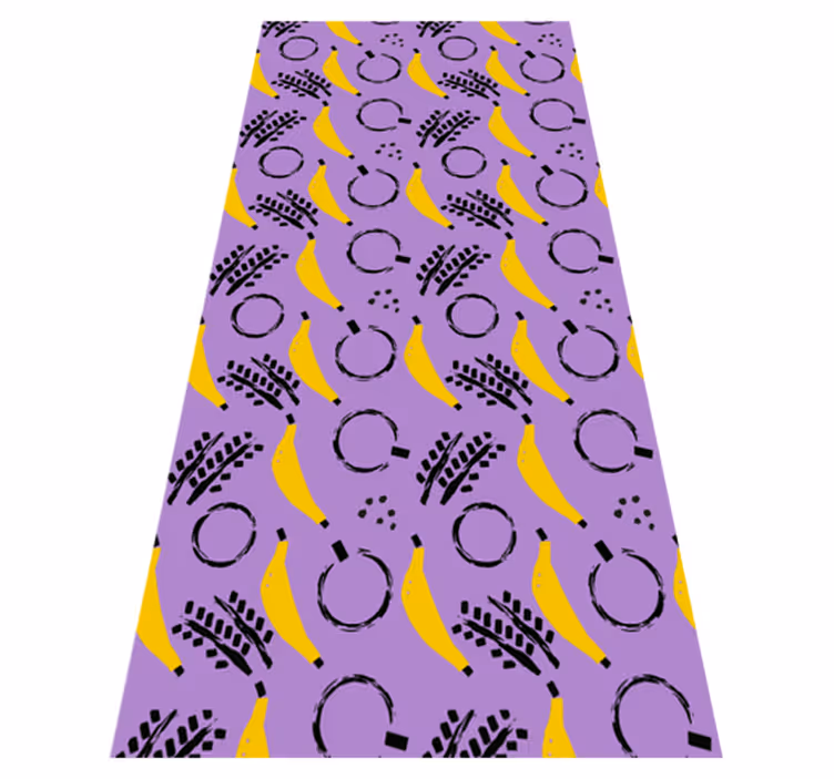 Tapis vinyle chambre design banane violette africain - TenStickers