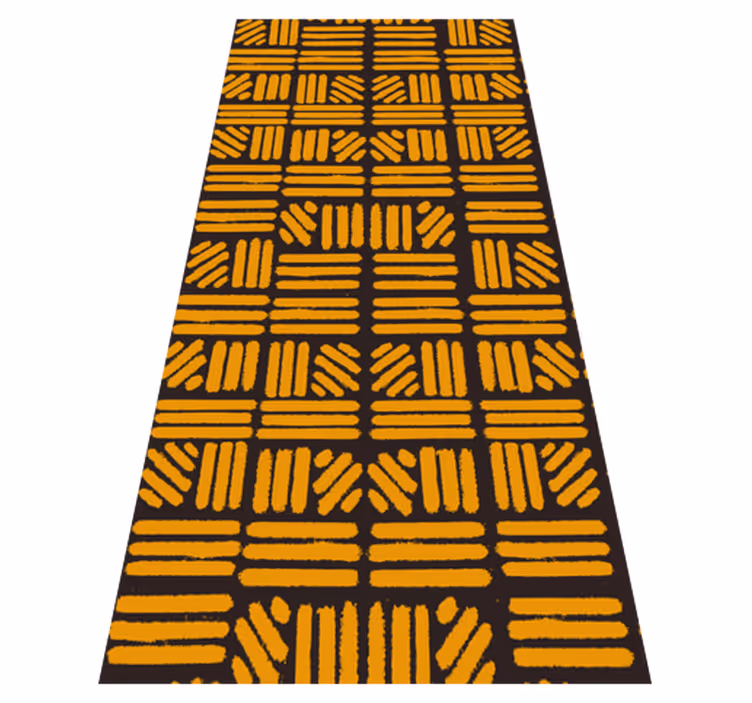 Tapis vinyle chambre art abstrait doré africain - TenStickers