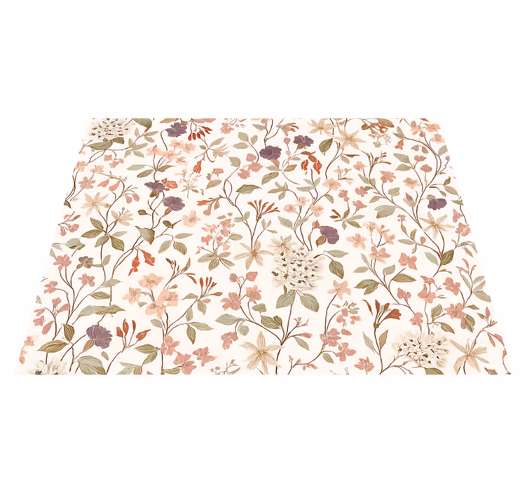 Tapis vinyle chambre design fleurs roses - TenStickers